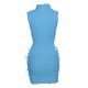 thumbnail image 3 of VISgogo - Vestido ajustado de verano para mujer, color sólido, sin mangas, cuello alto, vestido de vendaje hueco VISgogo moda, 3 of 4
