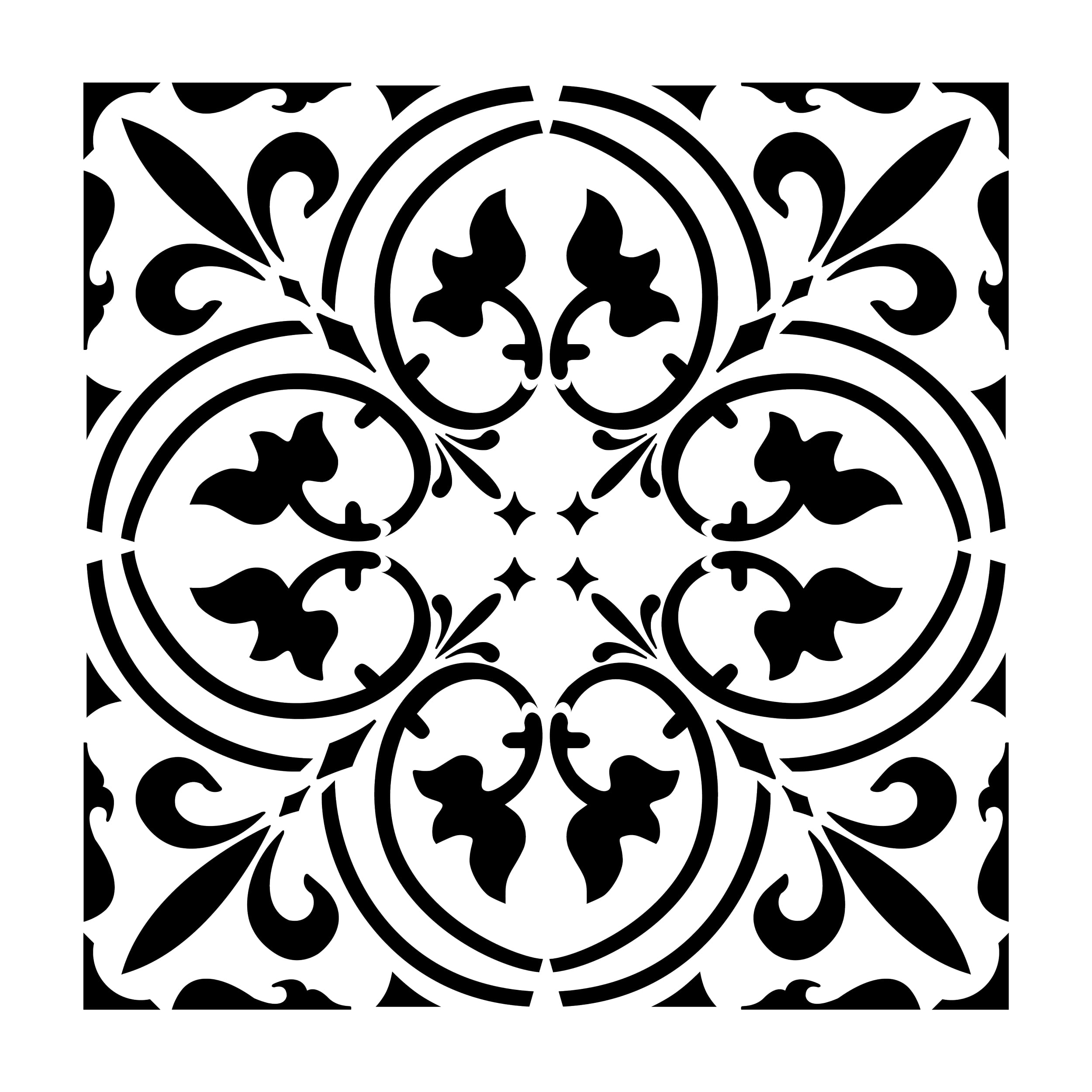 Scroll Tile Stencil (10 mil plastic) Decor Stencils for Painting on