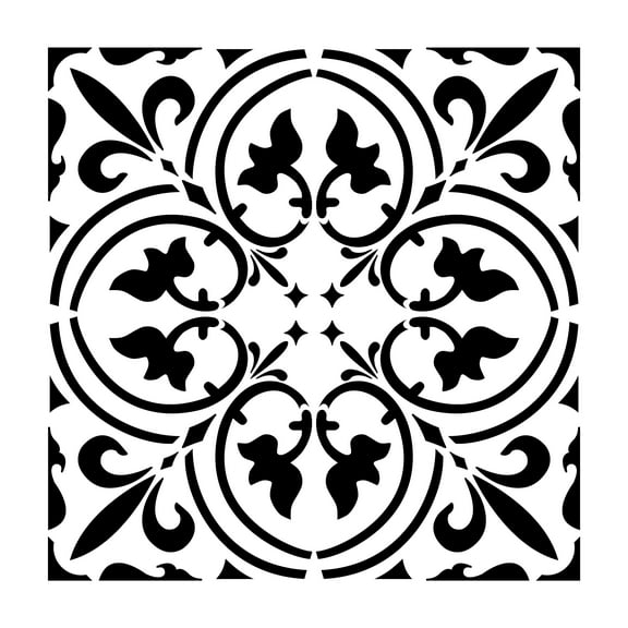Scroll Tile Stencil (10 mil plastic) | Decor Stencils for Painting on Wood, Wall, Tile, Canvas, Paper, Fabric, Furniture and Floor | Reusable Stencil | FS115 By Designer Stencils