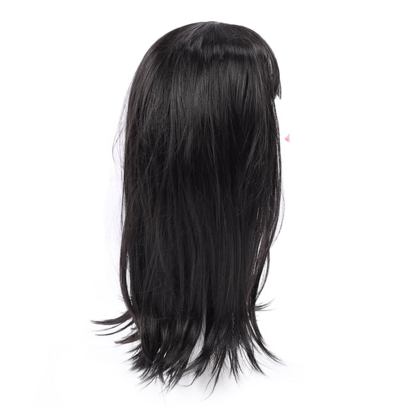 Long Wig, Soft Black Long Wig Secure Fit with Bangs for Ladies