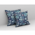 thumbnail image 2 of 26" Blue Gray Tribal Indoor Outdoor Zip Throw Pillow, 2 of 4