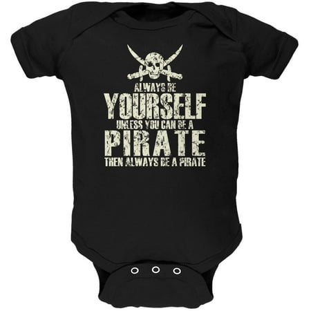 

Always Be Yourself Pirate Black Soft Baby One Piece - 0-3 months