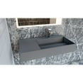 thumbnail image 4 of Castello USA Juniper Stone Solid Surface Wall-mounted Vessel Sink Black 72", 4 of 5
