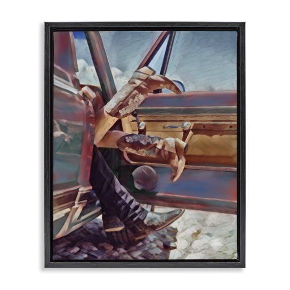 Stupell Industries Rustic Lodge Black Floating Frame Canvas Art, 17 x 21, by Jesse Keith