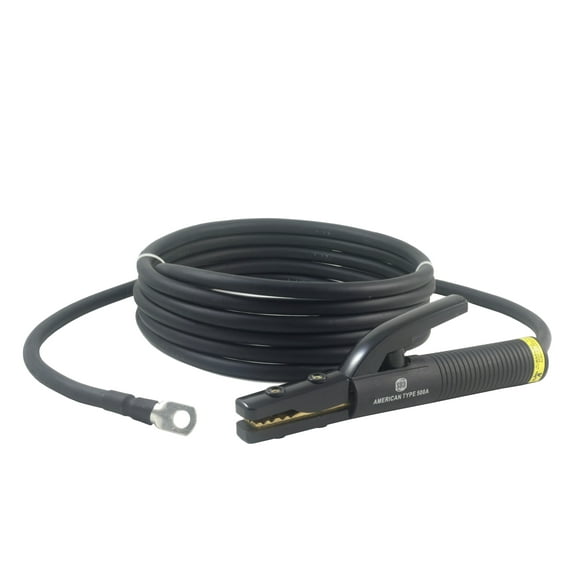 500 Amp Welding Electrode Holder Lead Assembly - Terminal Lug Connector - 2/0 AWG cable (15 FEET)
