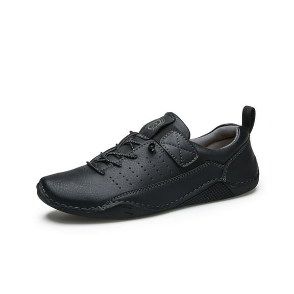Mens Lace Up Casual Shoes Lightweight Walking Oxfords Comfortable Non-slip Driving Shoes Breathable and Fashionable Black 8.5 US