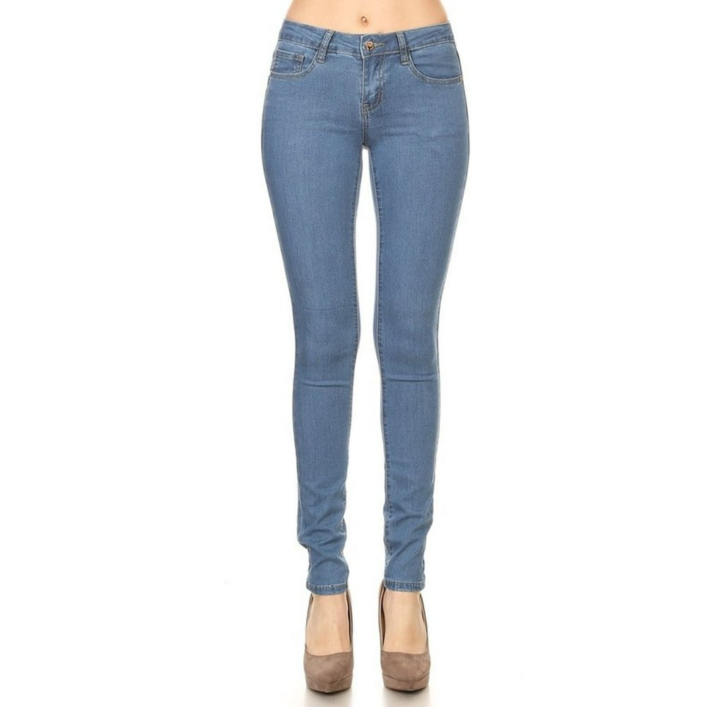 Cali Chic - Juniors' Jeans Blue Mid Rise Full Length Skinny Jeans (3 ...