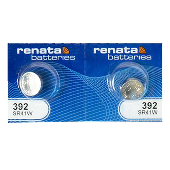 Renata 392 SR41W Batteries - 1.55V Silver Oxide 392 Watch Battery (2 Count)