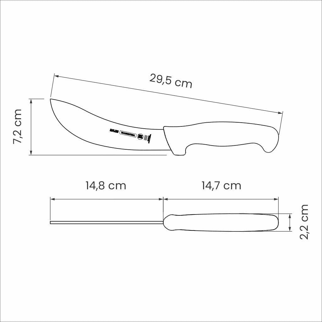 Couteau à dépecer et à saigner Tramontina Professional, avec lame en acier inoxydable et poignée blanche en polypropylène de 15,2 cm (6 po)