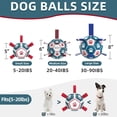 thumbnail image 2 of Pelota de fútbol QDAN Dog Toy con correas para tira y afloja, azul y rojo, 2 of 8