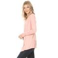 thumbnail image 3 of MOA Collection Women's Plus Solid Basic Open Draped Front Long Sleeve Relaxed Cardigan Sweater, 3 of 5