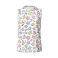 thumbnail image 6 of Lsque Pastel Christmas Cookies Print Men's Cotton Blend Sleeveless Muscle Shirts (S-3XL)- Moisture Wicking, Odor Protection, UPF 30+,Medium, 6 of 8