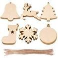 thumbnail image 5 of 10Pcs Unfinished Wooden Ornaments Christmas Wood Ornaments Hanging Embellishments Crafts Hand-painted Ornament for DIY Christmas Hanging Holiday Decor Children Present, 5 of 9