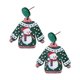 thumbnail image 3 of Pendientes de suéter navideño, pendientes de botón para mujer, regalo de Navidad, estéticos y lindos. muñeco de nieve verde, 3 of 9