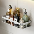 thumbnail image 1 of LSLJS Shower Caddy Shelf Organizer Rack, Bathroom Shelf Organizer Shower Caddy Kitchen Spice Rack Wall Mounted No Drilling,Rustproof Storage Organizer with Hooks, Storage Rack, 1 of 7