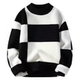 thumbnail image 2 of Fartey Oversized Sweater for Women Trendy Color Block Graphic Knit Sweaters Winter Warm Crewneck Pullover Sweater Loose Casual Long Sleeve Sweaters, 2 of 3