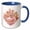 Blue/White, variant on 3drose, Pretty Image of Watercolor Heart Town Illustration, 11oz Two-tone Red Mug