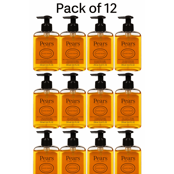 Pears Hand Wash with Plant Oils - 100% Soap Free, Pure & Gentle, 250ml X PACK of 12