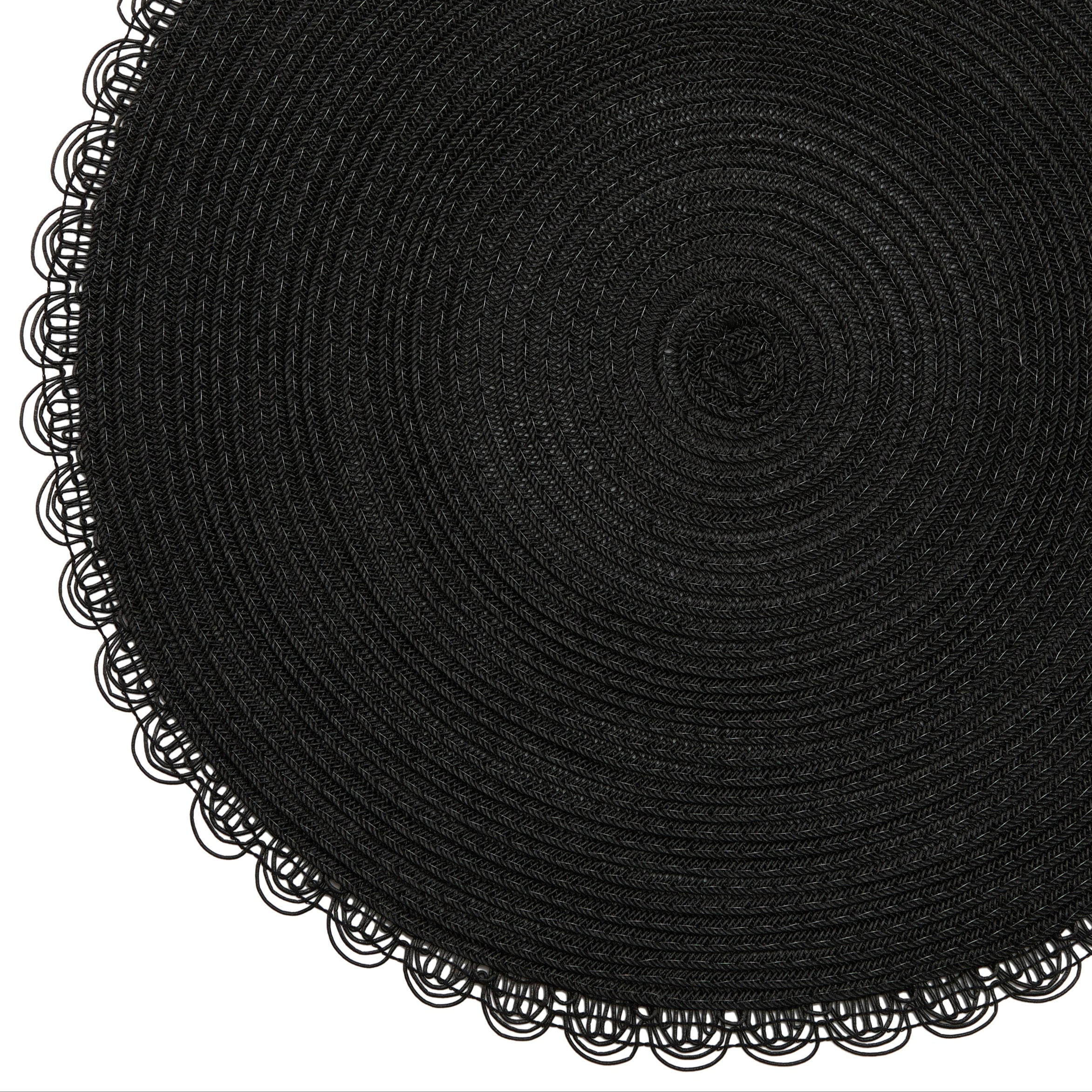 Dainty Home Set of 6 Placemats | Elegant and Durable | 15x15 in Round Woven Non-Slip Washable Place Mats | Tear-Resistant Heat | Resistant Placemats