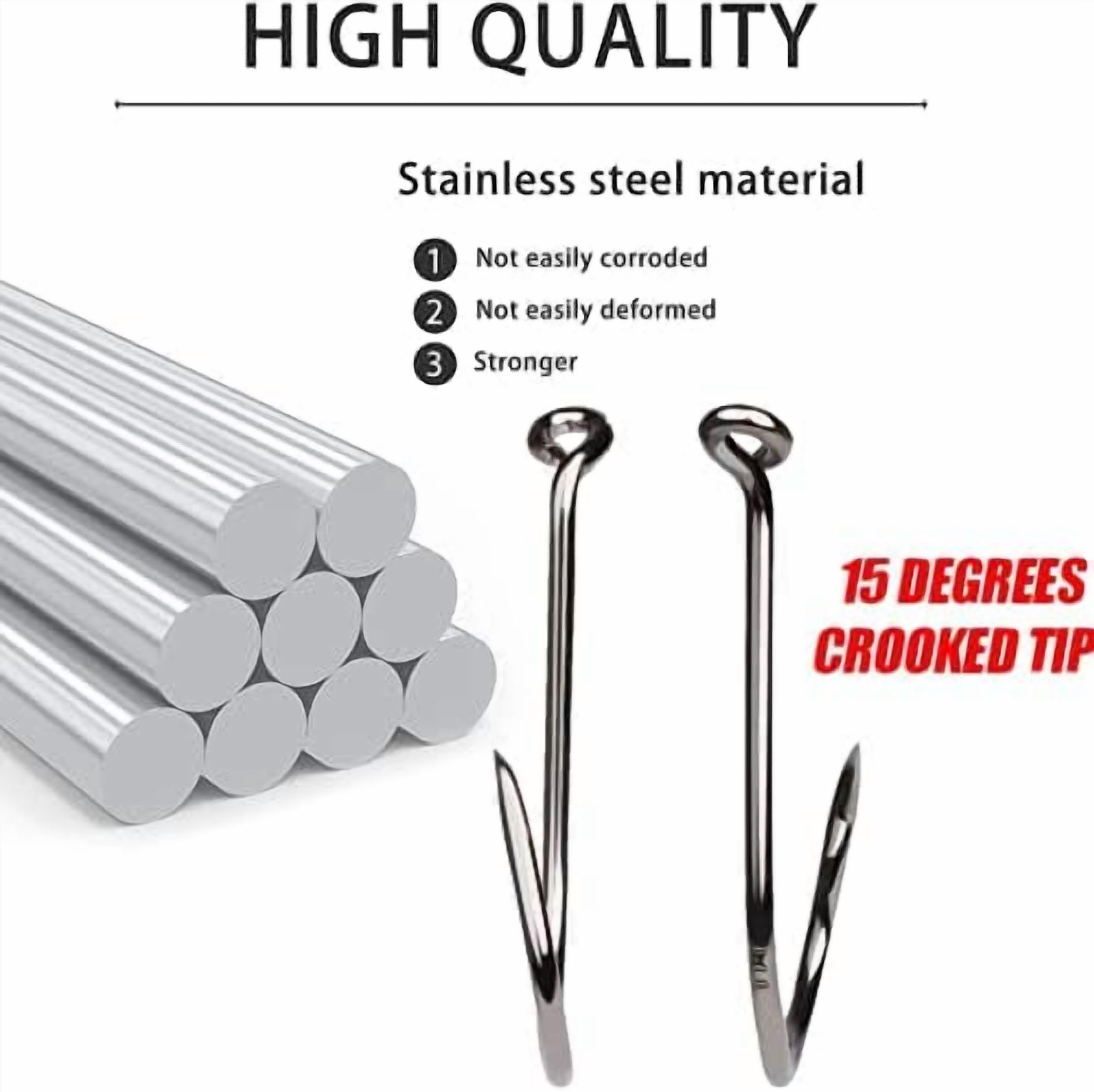200Pcs/Box（Size:10/0... to...1/0 Strong Octopus Fishing Hooks, Forged Steel/Barded Design, Off-Set Point/Closed Eye, Strong/Sturdy, 10/0 8/0 6/0 5/0 4/0 3/0 2/0 1/0 Mixed Packaging