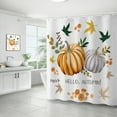thumbnail image 5 of Bobasndm Shower Curtain Maple Leaves Pumpkin Autumn Fall Flowers Shower Curtain for Thanksgiving Harvest Thanksgiving 70"W x 70"H, 5 of 9
