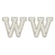 thumbnail image 1 of 2Pcs Parches de Letras de Perlas para Planchar, Parches Adhesivos de Letra W con Rhinestones Brillantes para Ropa de Manualidades, Sombreros, Bolsas, Zapatos, Almohadas, Blanco, 1 of 6