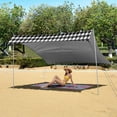 thumbnail image 6 of Portable Beach Tent Sun Shelter With Ground Pegs Water And Wind Resistant Sun Shade Canopy Angle Adjustable Houndstooth Pattern, 6 of 7