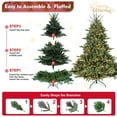 thumbnail image 3 of 4FT Full-Shape Christmas Tree with 150 UL Lights  PE/PVC Mixed Branches, 673 Tips, Wide Base for Spacious Areas, Hinged Structure, Stable Metal Stand, 3 of 17