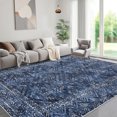 thumbnail image 2 of Garvee 4'x6' Modern Geometric Area Rug Washable Distressed Accent Carpet, Non Slip Rug Ultra-Soft Contemporary Indoor Floor Mat for Living Room Bedroom Home Decor, Blue, 2 of 8