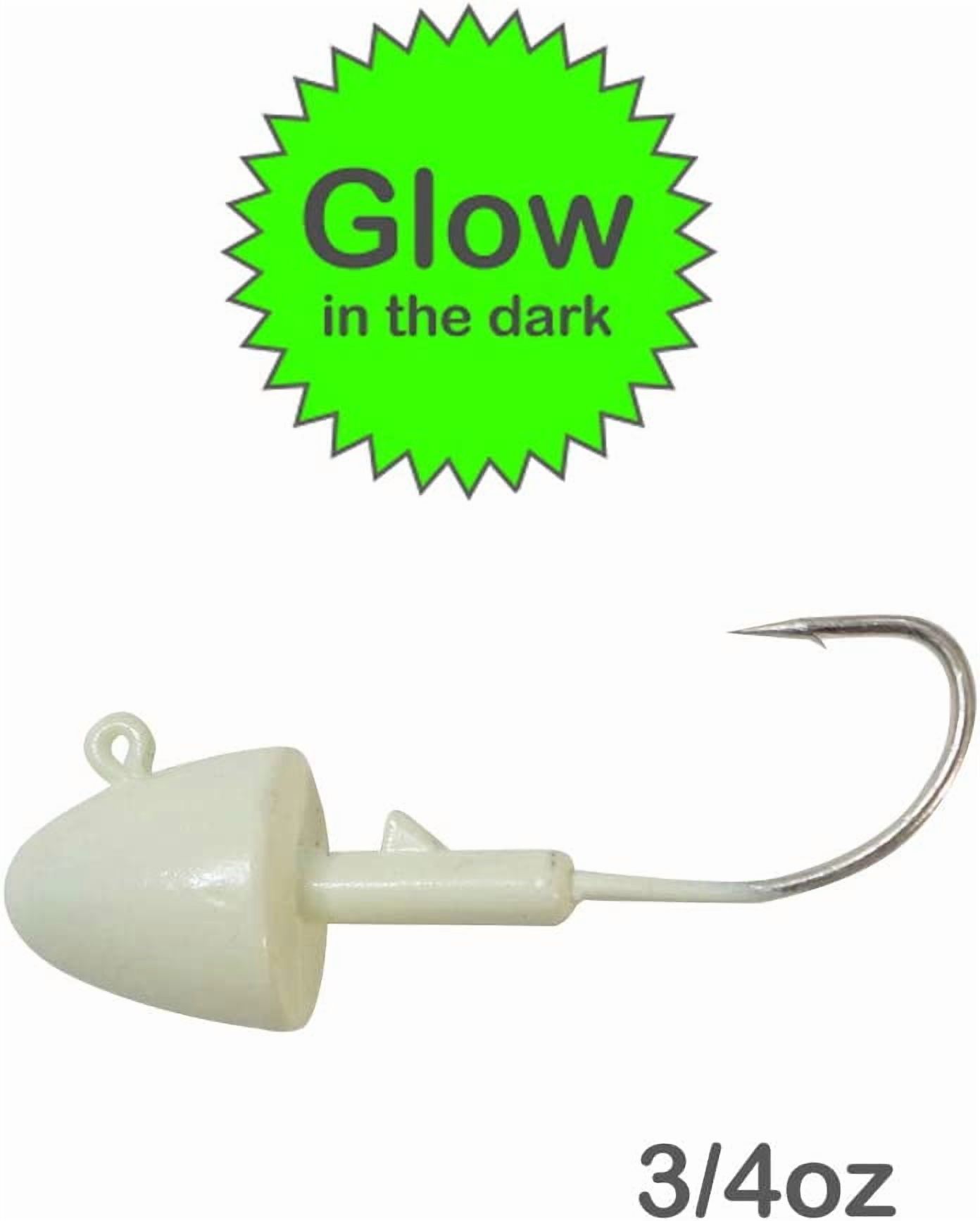 9pcs Fish WOW!® 3/4oz Shad Jighead Glow Bullet Jig Heads - Glow in The Dark