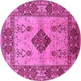 thumbnail image 1 of Ahgly Company Indoor Round Oriental Pink Industrial Area Rugs, 6' Round, 1 of 4