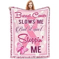 thumbnail image 5 of Breast Cancer Survivor Gifts Blanket Breast Cancer Awareness Throw Blankets Cozy Fleece Flannel Blanket Soft Warm Plush Lightweight Bedding Accessories Gift for Women for Couch Sofa Bed 50"X60", 5 of 6