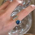 thumbnail image 3 of Visland Finger Ring Opening Adjustable Jewelry Anti-fade Japan Style Geometric Ring for Party, 3 of 8