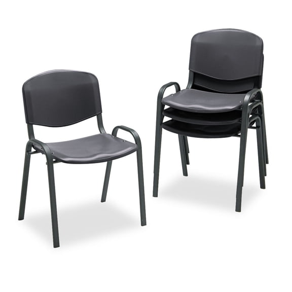 Safco Stacking Chair in Black (Set of 4)