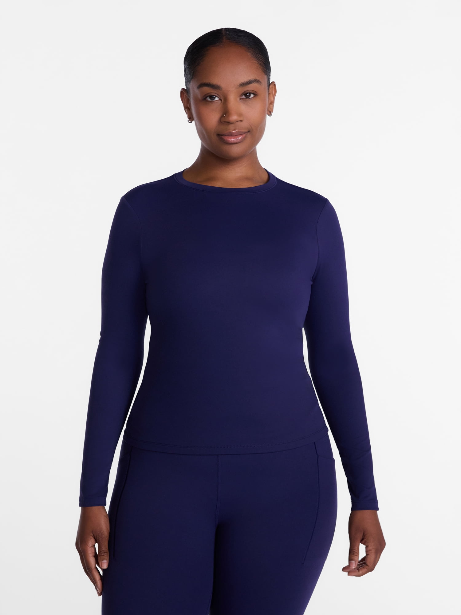 Avia Women’s and Women's Plus SoftSculpt Top with Long Sleeves, Sizes XS-4X