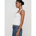 thumbnail image 4 of Women Lace Babydoll Tank Top Cap Sleeve See Throught Y2k Summer Going Out Crop Tops White L, 4 of 6
