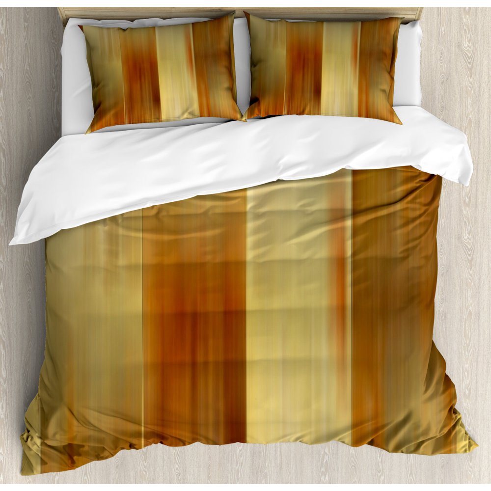 Earth Tones Duvet Cover Set King Size, Abstract Modern Design with