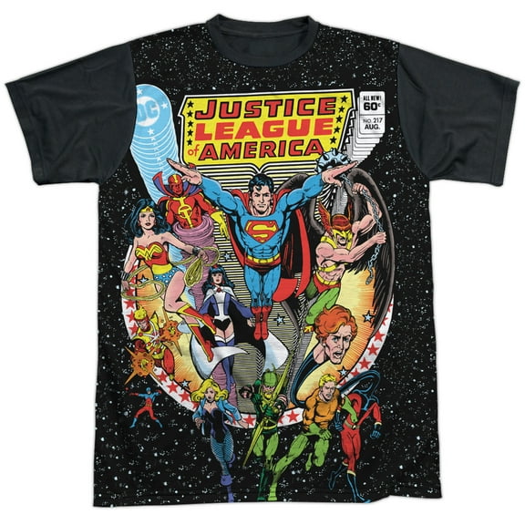 Jla - Stars - Short Sleeve Black Back Shirt - Medium