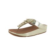 Fitflop Womens Cha Cha Fringe Toe Thong Sandal Shoes, Gold, US 7