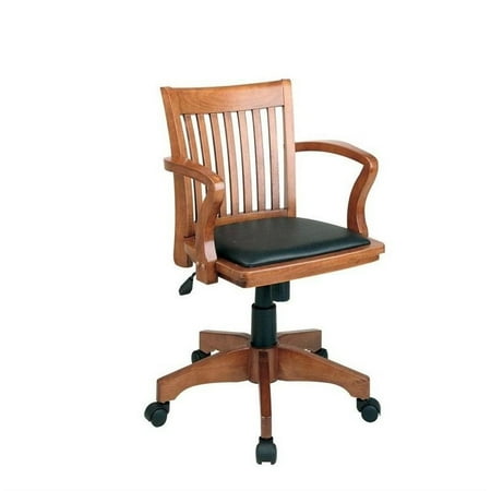 Scranton Co Wood Bankers Arm Office Chair With Vinyl Padded Seat