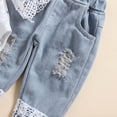 thumbnail image 6 of Xyant Baby Girl Clothes Outfits Toddler Infant Baby Romper Top+Jeans Clothing Set (White,3-6 Months), 6 of 7