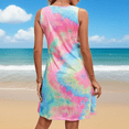 thumbnail image 4 of AELand Women's Dresses , Round Neck Sleeveless Tie Dye Tank Dresses,S~XXL, 4 of 8
