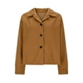 thumbnail image 5 of Loopsun Womens Outerwear Jackets, Blazer for Women, Women's Casual Solid Color Buttons Short Suit Jacket Brown, L, 5 of 5