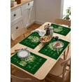 thumbnail image 5 of St. Patrick''s Day Placemats Set of 4,Washable Woven Burlap Cloth Fabric Placemat for Square/Rectangle/Round/Oval Dining Table,Easy Clean Place Mats Flower Leaves Vase Green Buffao Lattice, 5 of 6