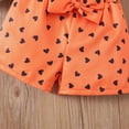 thumbnail image 6 of Paguaki Baby Girl Clothes Summer Cat Print Top And Shorts 3-Piece Set With Headband Ruffle Sleeve Bow Knot Toddler Outfit, 6 of 6