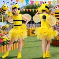 thumbnail image 2 of xfsWaSs Girls Clothes Easter Outfit Children's Sleeveless Tutu Dress Cartoon Bee Shaped Dress With Hat Holiday Party Performance Outfits 3-4 Years, 2 of 8
