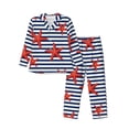 thumbnail image 1 of Fotbe Starfish Navy Blue Stripe Pijama de Hombre con Estampado de Manga Larga, Conjunto de 2 Piezas, Ropa de Dormir Suave y Cómoda con Bolsillos-Medium, 1 of 7