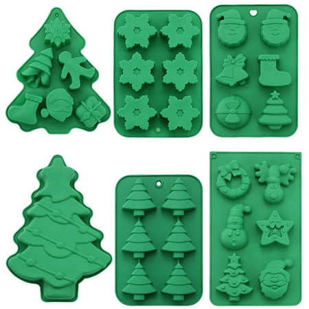 

1/2/4Pcs Cake Mould Heat Resistant Not Sticky Reusable Pastry Tool Silica Gel Christmas Snowman Fondant Candy Mold for Bakery