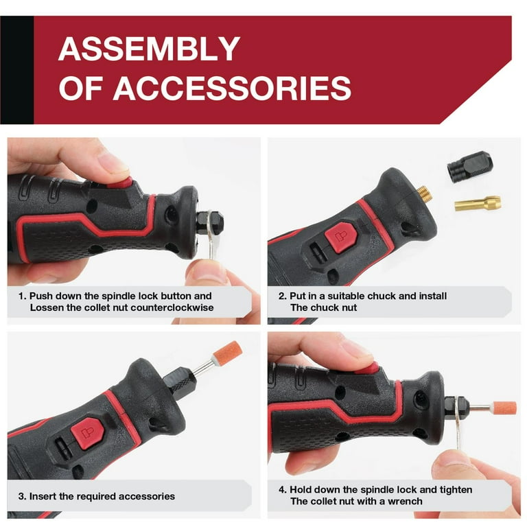 Hyper Tough 8V MAX Cordless Rotary Tool, Non-removable 1.5 Ah Battery with Charger, 40 Piece Accessory Kit & Plastic Storage Case Hyper Tough 8V MAX Cordless Rotary Tool, Non-removable 1.5 Ah Battery with Charger, 40 Piece Accessory Kit & Plastic Storage Case