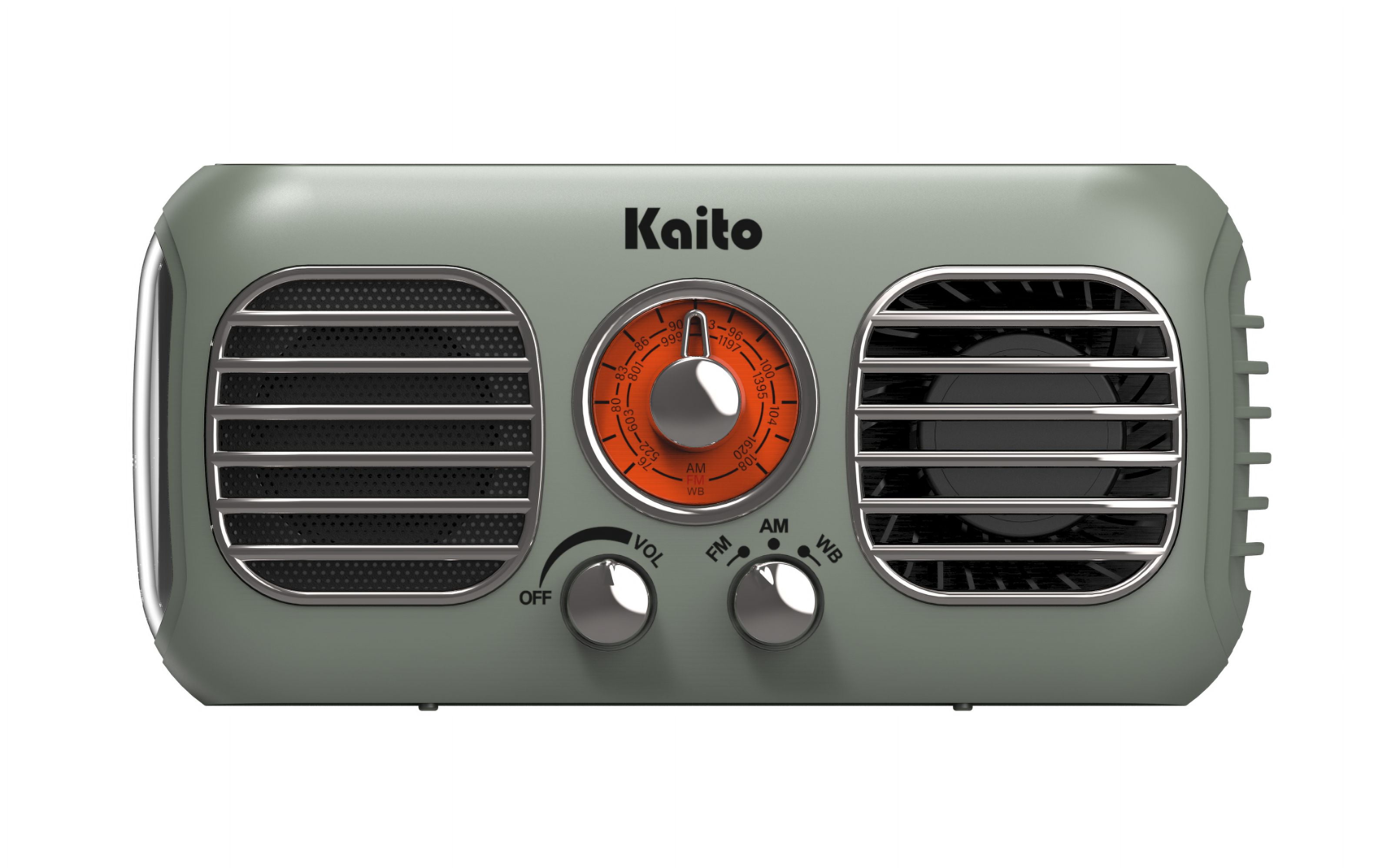 Kaito KA777 AM FM NOAA Weather Emergency Radio with Fan and Flashlight - Gray